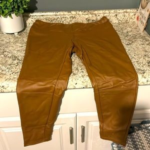 Faux leather pants